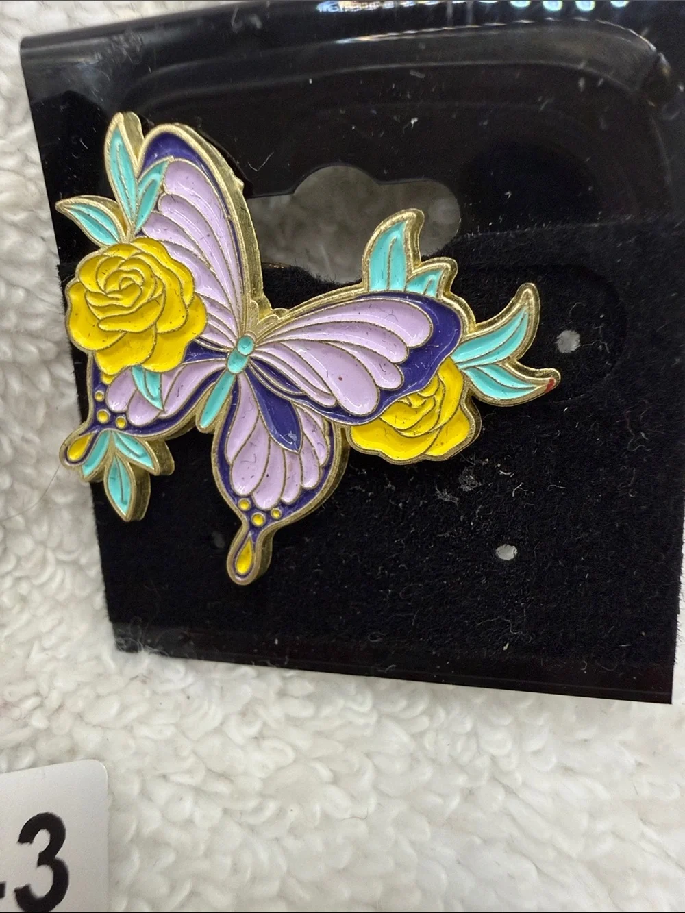 Pastel Butterfly and Yellow turtle Enamel Brooches